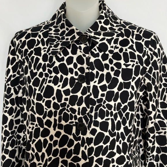 Jones New York Giraffe Print Stretch Lined Cotton White / Black Jacket Size‎ M - Picture 2 of 12